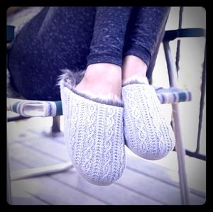 P.J. Salvage Fur Slippers- Grey Size M/L